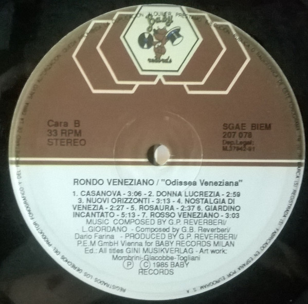 Rondò Veneziano - Odissea Veneziana | Baby Records (207 078) - 4