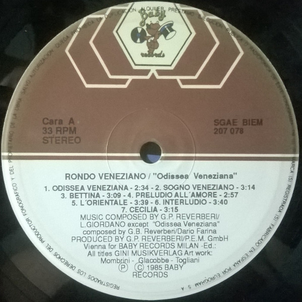 Rondò Veneziano - Odissea Veneziana | Baby Records (207 078) - 3