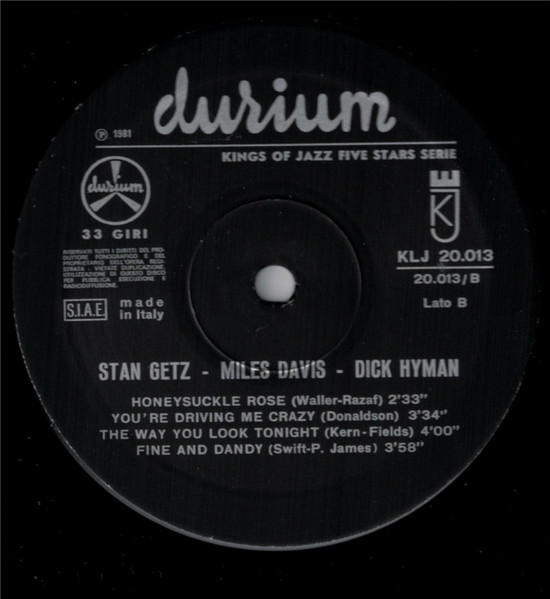 Stan Getz & Miles Davis - Here Are Stan Getz & Miles Davis At Their Rare Of All Rarest Performances Vol. 1 | Kings Of Jazz (KLJ-20013) - 4