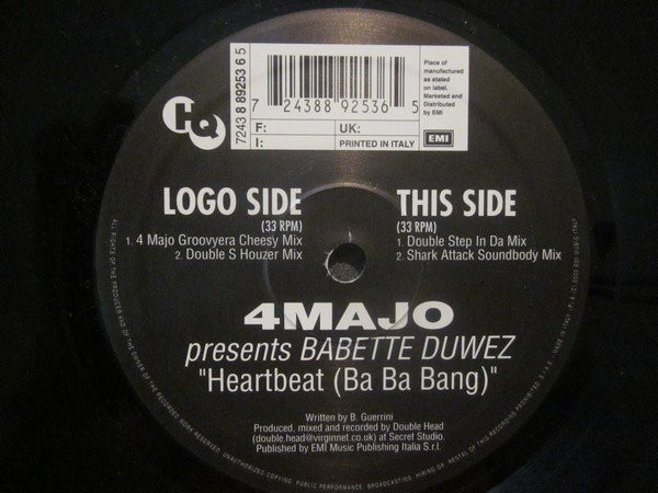 4Majo Presents Babette Duwez - Heartbeat (Ba Ba Bang) | EMI (7243 8 89253 6 5)