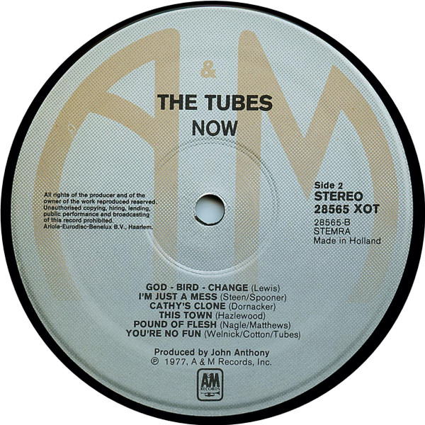 The Tubes - Now | A&M Records (28565 XOT) - 4