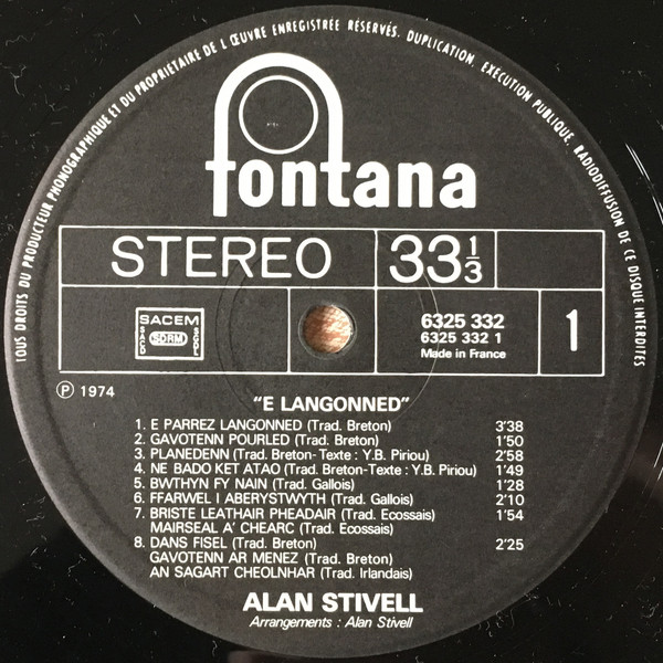 Alan Stivell - E Langonned = A Langonnet | Fontana (6325 332)