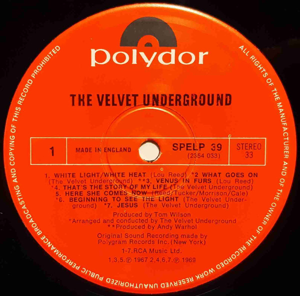 The Velvet Underground - The Velvet Underground | Polydor (SPELP 39) - 3 The Velvet Underground - The Velvet Underground | Polydor (SPELP 39) - 3