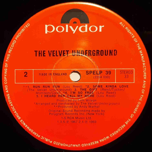 The Velvet Underground - The Velvet Underground | Polydor (SPELP 39) - 4 The Velvet Underground - The Velvet Underground | Polydor (SPELP 39) - 4