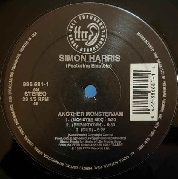Simon Harris - Another Monster Jam / (I've Got Your) Pleasure Control | FFRR (886 681-1) - main Simon Harris - Another Monster Jam / (I've Got Your) Pleasure Control | FFRR (886 681-1) - main