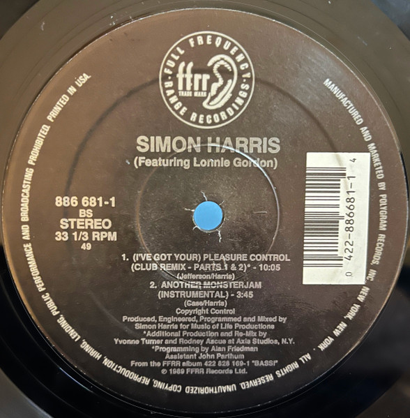 Simon Harris - Another Monster Jam / (I've Got Your) Pleasure Control | FFRR (886 681-1) - 2 Simon Harris - Another Monster Jam / (I've Got Your) Pleasure Control | FFRR (886 681-1) - 2