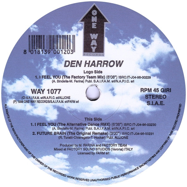 Den Harrow - I Feel You | One Way Records (WAY 1077) - 4