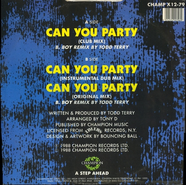 Royal House - Can You Party (B-Boy Remix) | Champion (CHAMP 12-79) - 2