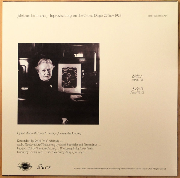 Aleksandra Ionowa - Improvisations On The Grand Piano | Ultraääni (ULTRA-069) - 2