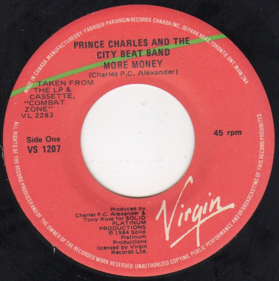 Prince Charles And The City Beat Band - More Money (7") [Vinyl] | Virgin (VS 1207) - 3