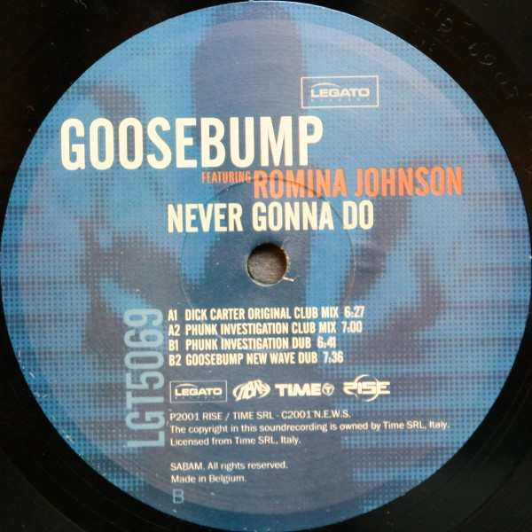Goosebump Featuring Romina Johnson - Never Gonna Do | Legato Records (LGT 5069) - 4