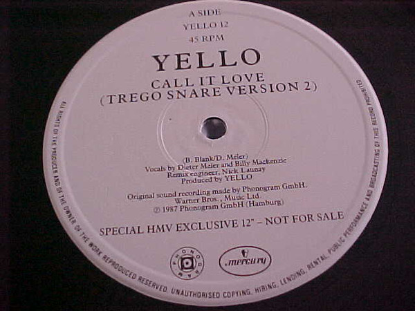 Yello - One Second | Mercury (MERH 100) - 6