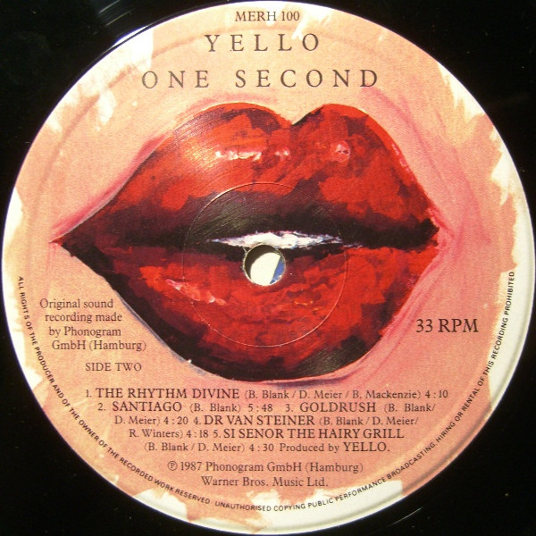 Yello - One Second | Mercury (MERH 100) - 4