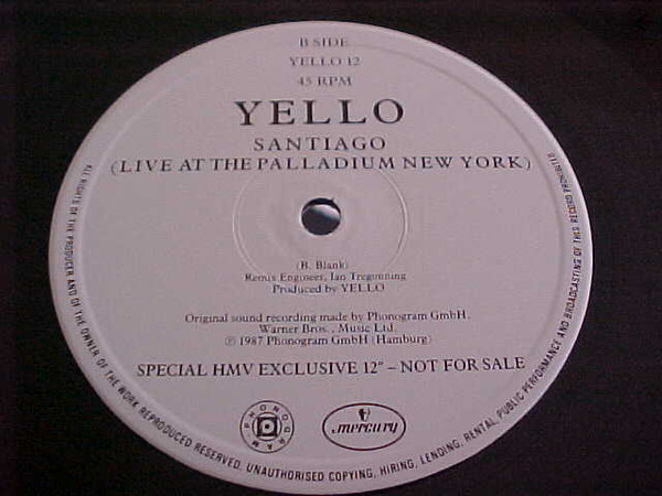 Yello - One Second | Mercury (MERH 100) - 7