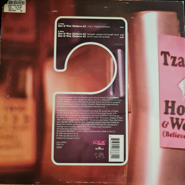 Tzant - Hot & Wet (Believe It) | Logic Records (74321376831) - 2
