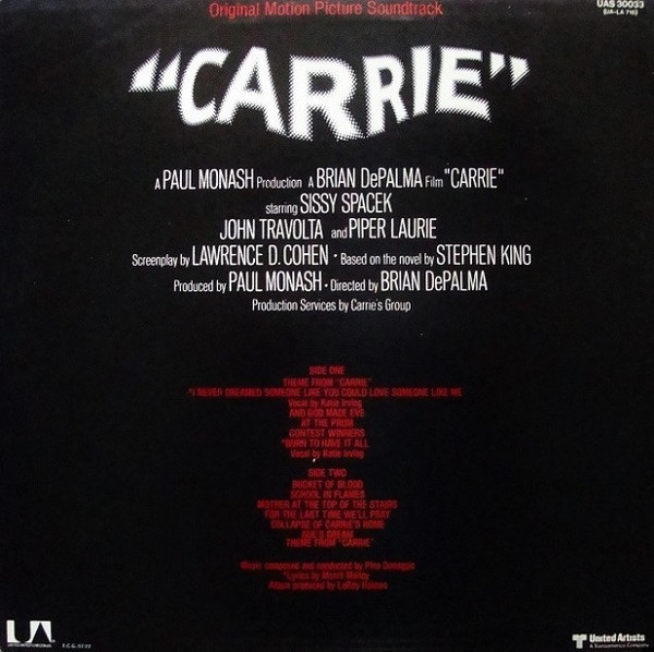 Pino Donaggio - Carrie (Original Motion Picture Soundtrack) | United Artists Records (UAS 30033) - main