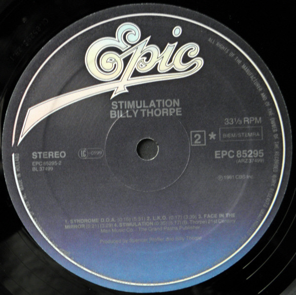 Billy Thorpe - Stimulation | Epic (EPC 85295) - 4