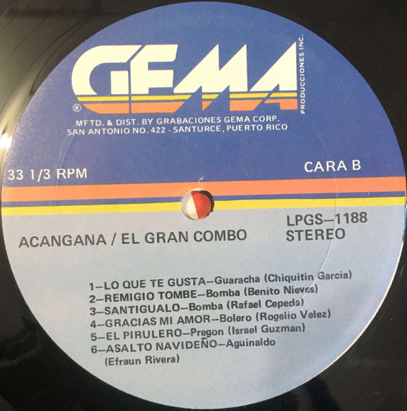 El Gran Combo - Acángana | Producciones Gema (LPG-1188) - 4 El Gran Combo - Acángana | Producciones Gema (LPG-1188) - 4