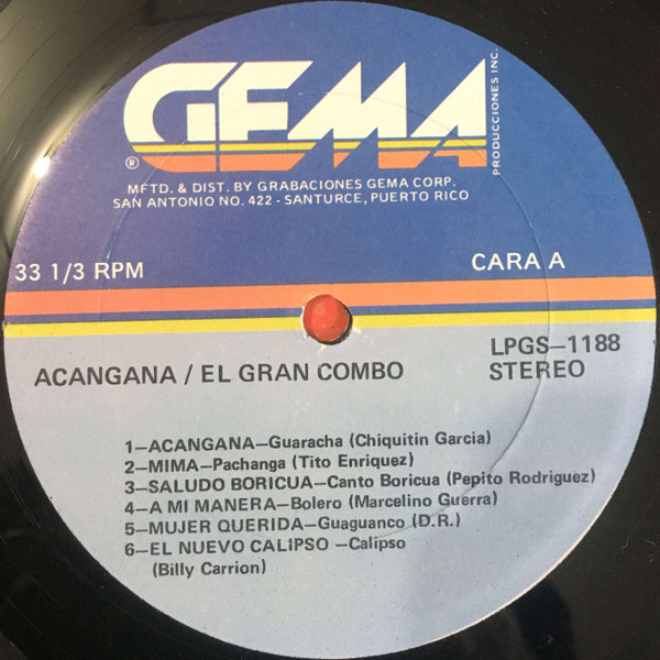 El Gran Combo - Acángana | Producciones Gema (LPG-1188) - 3 El Gran Combo - Acángana | Producciones Gema (LPG-1188) - 3