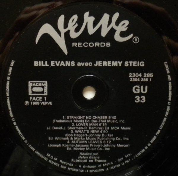 Bill Evans & Jeremy Steig - What's New | Verve Records (2304 285) - 3