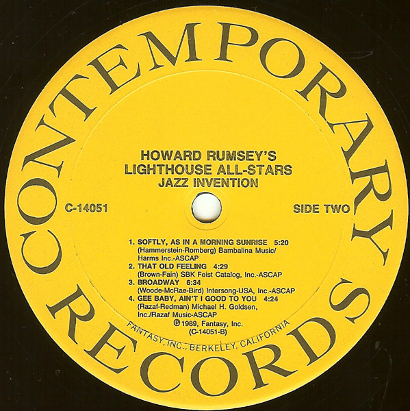Howard Rumsey's Lighthouse All-Stars - Jazz Invention (40th Anniversary Reunion Concert) | Contemporary Records (C-14051) - 4