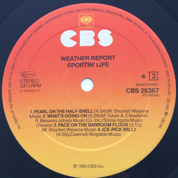 Weather Report - Sportin' Life | CBS (CBS 26367) - 4