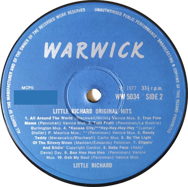 Little Richard - 22 Original Hits | Warwick Records (WW5034) - 4 Little Richard - 22 Original Hits | Warwick Records (WW5034) - 4