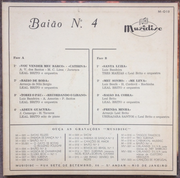 Três Marias , Leal Brito E Orquestra - Baião N.° 4 | Musidisc (M-019) - 2