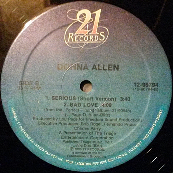 Donna Allen - Serious | 21 Records (12-96794) - 2