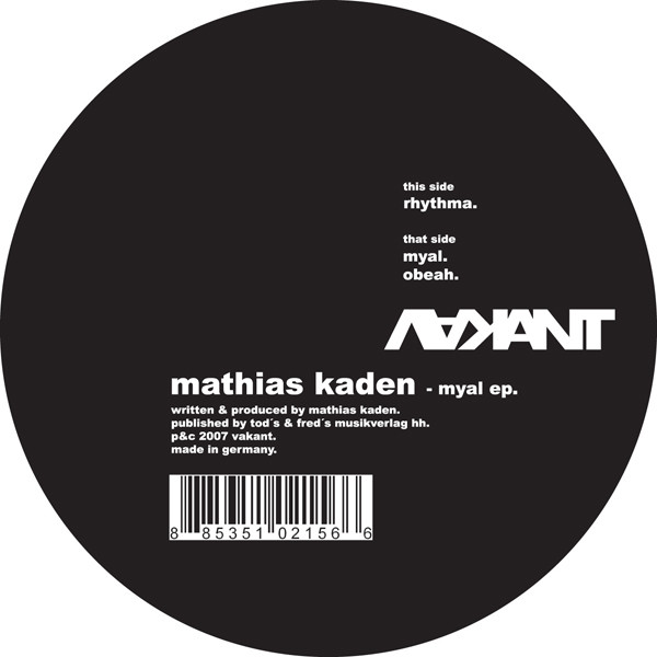 Mathias Kaden - Myal EP | Vakant (VA 015)