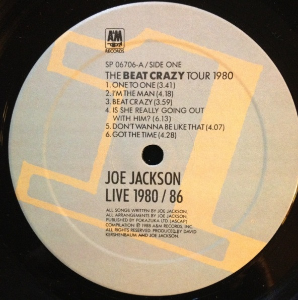 Joe Jackson - Live 1980/86 | A&M Records (SP 06706) - 3