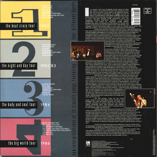 Joe Jackson - Live 1980/86 | A&M Records (SP 06706) - 2