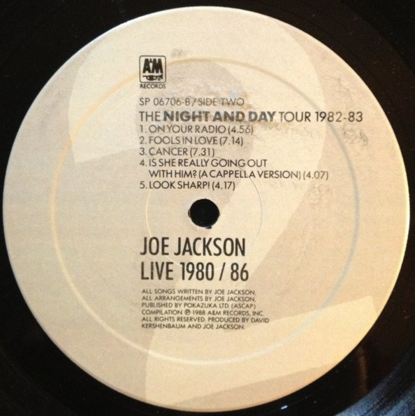 Joe Jackson - Live 1980/86 | A&M Records (SP 06706) - 4