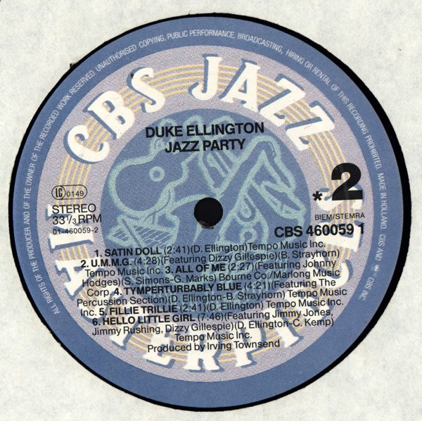 Duke Ellington And His Orchestra - Ellington Jazz Party | CBS (CBS 460059 1) - 4