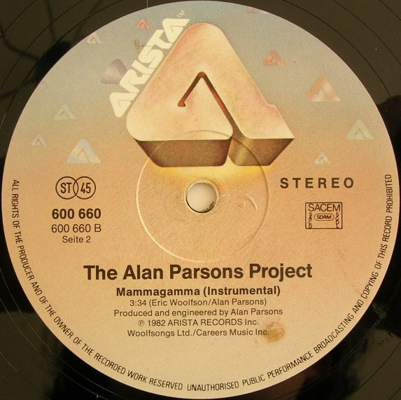 The Alan Parsons Project - Sirius - Eye In The Sky / Mammagamma | Arista (600 660) - 2