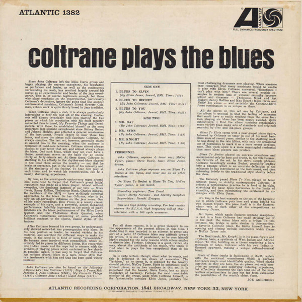 John Coltrane - Coltrane Plays The Blues | Atlantic (1382) - 2