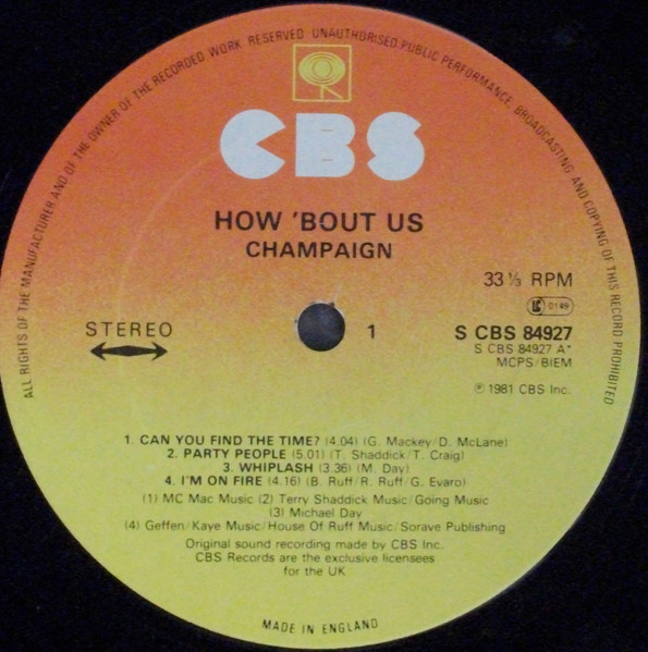 Champaign - How 'Bout Us | CBS (CBS 84927) - 3 Champaign - How 'Bout Us | CBS (CBS 84927) - 3