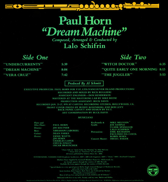 Paul Horn - Dream Machine | Mushroom Records (MRS-5010) - 2