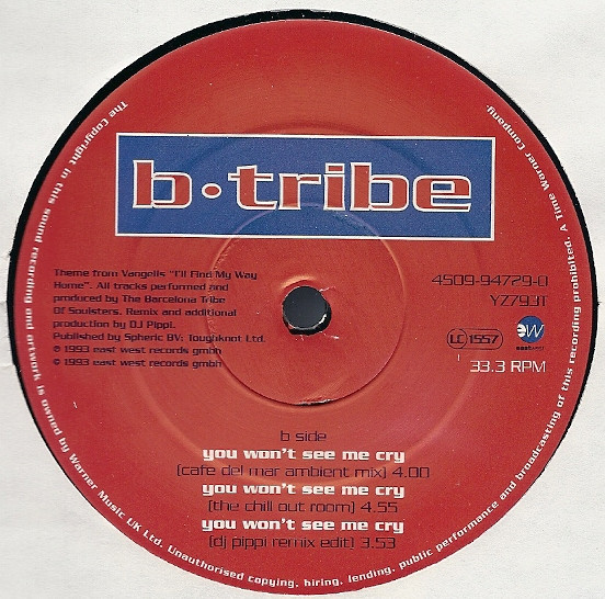 B-Tribe - You Won't See Me Cry | EastWest (YZ 793T) - 4 B-Tribe - You Won't See Me Cry | EastWest (YZ 793T) - 4
