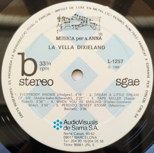 La Vella Dixieland - La Vella Dixieland | Musica Per A Anna (L-1257) - 4 La Vella Dixieland - La Vella Dixieland | Musica Per A Anna (L-1257) - 4