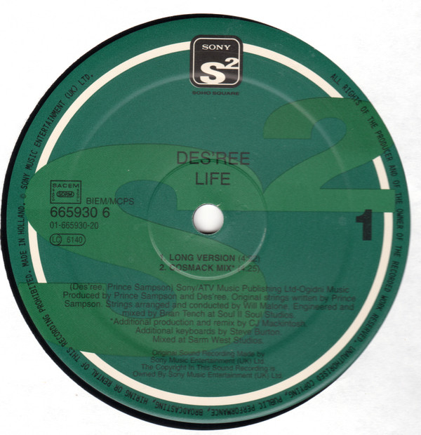 Des'ree - Life | Sony Soho Square (665930 6) - 2