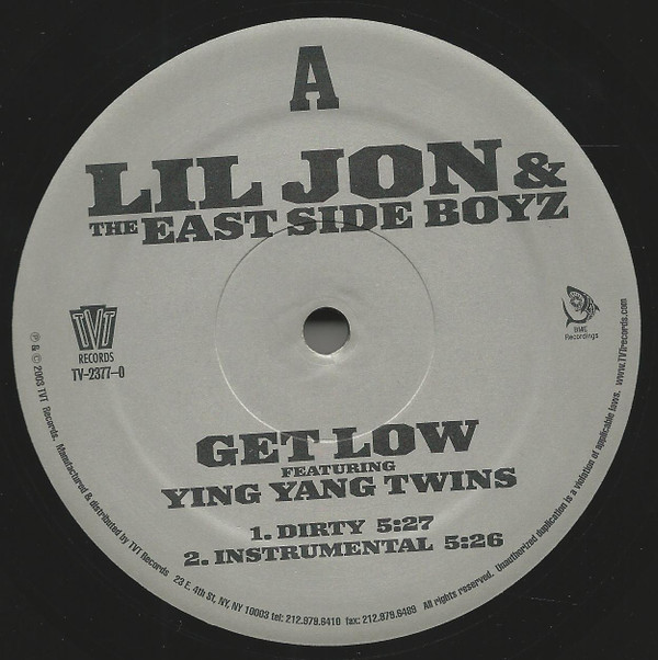 Lil' Jon & The East Side Boyz - Get Low | TVT Records (TV-2377-0)