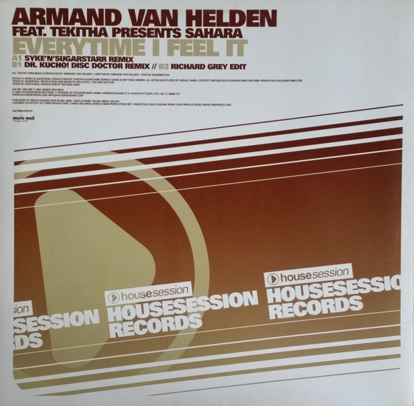 Armand Van Helden Feat. Tekitha Presents Sahara - Everytime I Feel It | Housesession Records (HSR-006) - 4