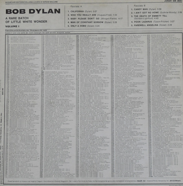 Bob Dylan - A Rare Batch Of Little White Wonder Volume 1 | Joker (SM 3605) - 2 Bob Dylan - A Rare Batch Of Little White Wonder Volume 1 | Joker (SM 3605) - 2