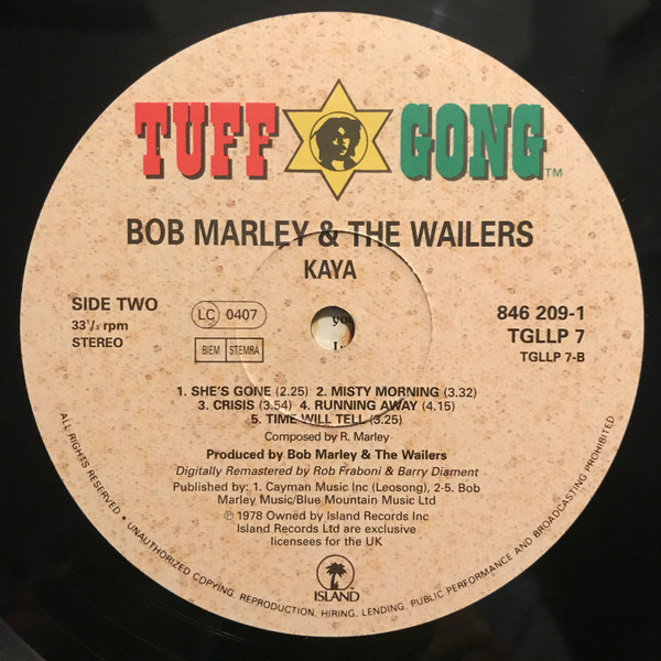 Bob Marley & The Wailers - Kaya | Tuff Gong (846 209-1) - 4