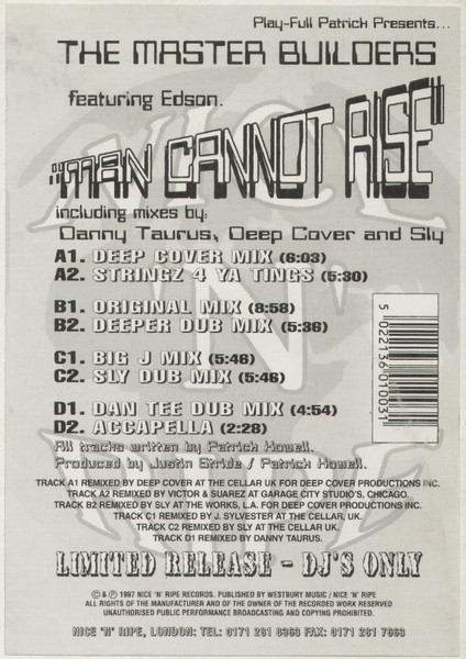 The Master Builders - Man Cannot Rise | Nice 'N' Ripe (NNR-034DP) The Master Builders - Man Cannot Rise | Nice 'N' Ripe (NNR-034DP)