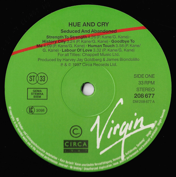 Hue & Cry - Seduced And Abandoned | Circa (208 677) - 3 Hue & Cry - Seduced And Abandoned | Circa (208 677) - 3