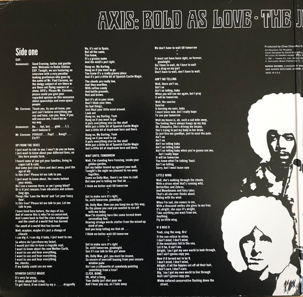 The Jimi Hendrix Experience - Axis: Bold As Love | Reprise Records (RS 6281) - 2 The Jimi Hendrix Experience - Axis: Bold As Love | Reprise Records (RS 6281) - 2