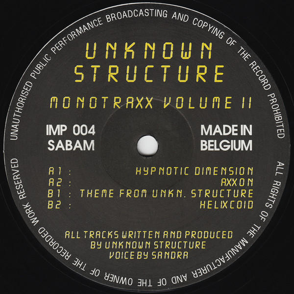 Unknown Structure - Monotraxx Volume II | Important Records (IMP 004)