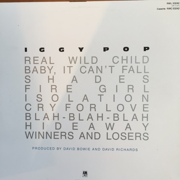 Iggy Pop - Blah-Blah-Blah | A&M Records (RML 53242) - 2 Iggy Pop - Blah-Blah-Blah | A&M Records (RML 53242) - 2